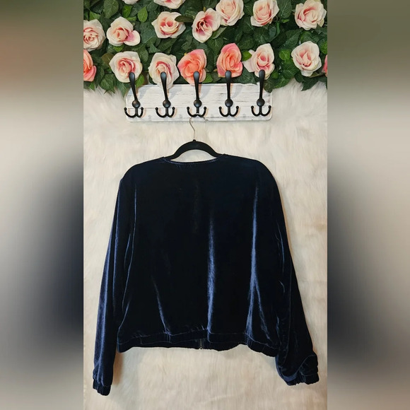 Joe Fresh Cobalt Velour Lined Bomber Jacket (NWOT) - Picture 3 of 5